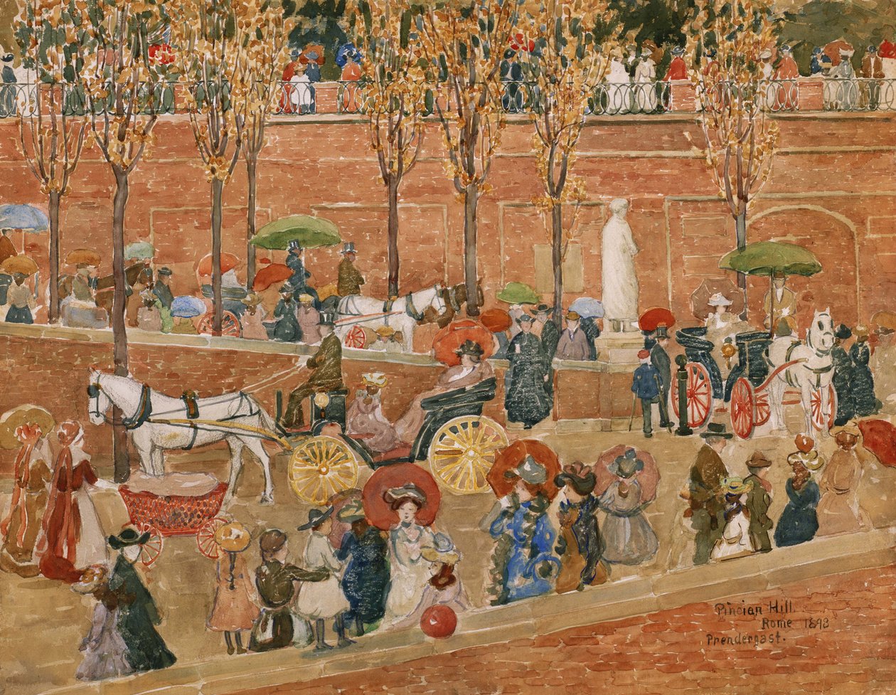 Pincian Hill, Řím od Maurice Brazil Prendergast