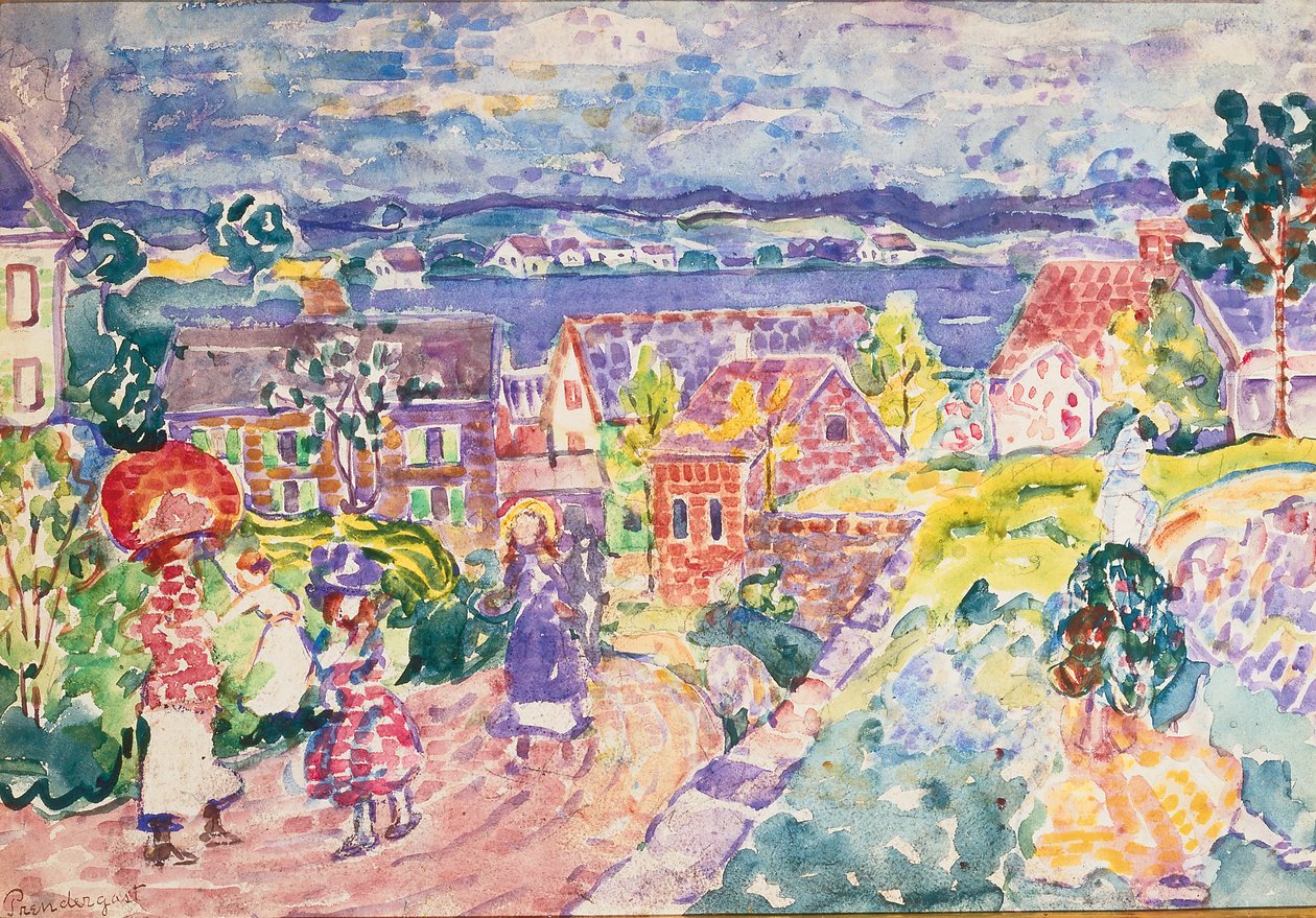 South Side Hills, cca 1912-13 (wc na papíře) od Maurice Brazil Prendergast