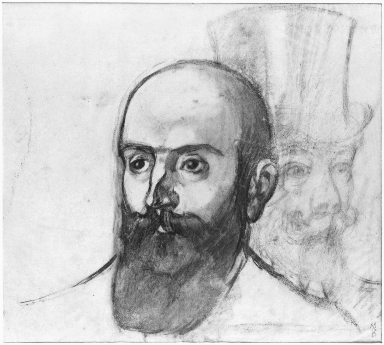 Edouard Vuillard (1868-1940) a Andre Mellerio (1862-1943) kolem roku 1899 (dřevěné uhlí) od Maurice Denis