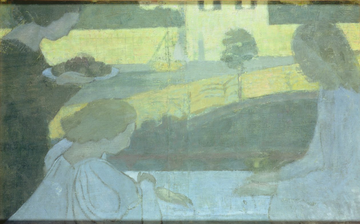 Martha a Mary, první verze na zadní straně hotového obrazu, 1896 (viz 184139) od Maurice Denis