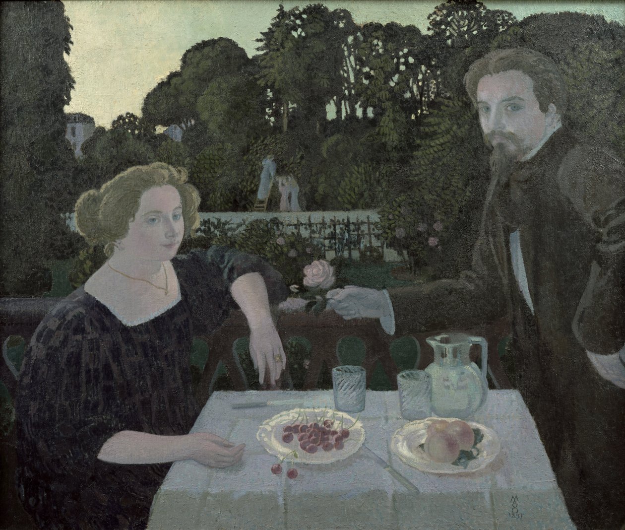 Marthe (1871-1919) a Maurice Denis (1870-1943) za soumraku aneb Dezert v zahradě, 1897 od Maurice Denis