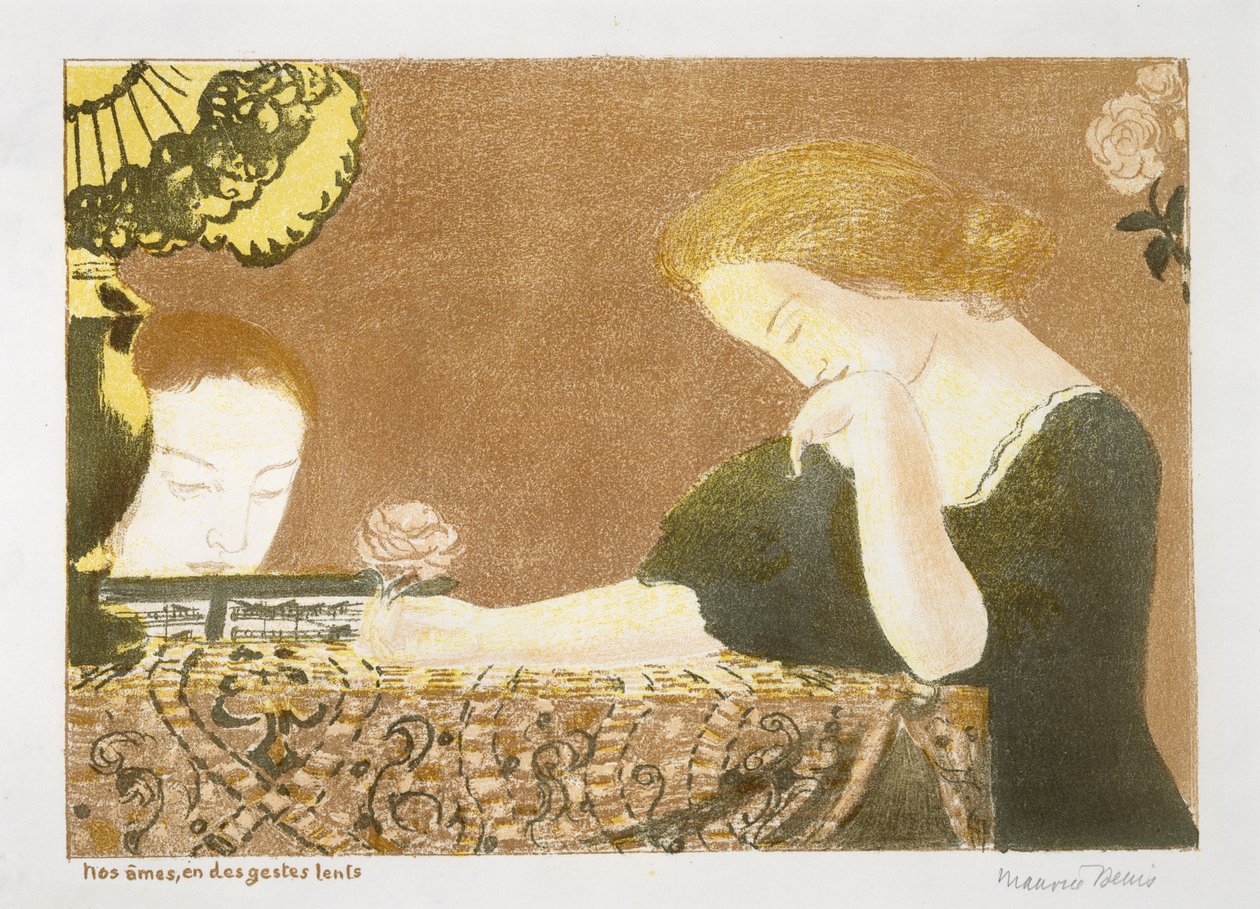 Our Souls, In Slow Movements, 1892-99 (barevné lito na tkaném papíře) od Maurice Denis