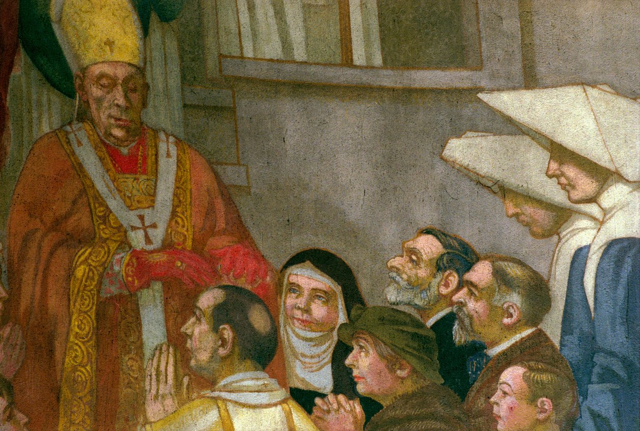 Letnice, z apsidy kostela, 1934 (viz také 83802 a 252659) (detail) od Maurice Denis