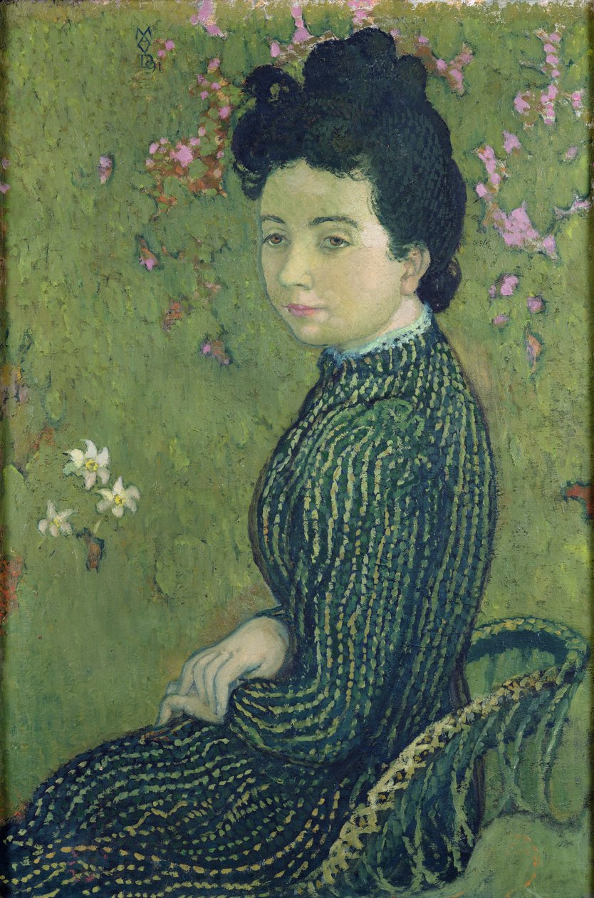 Portrét Evy Meurierové v zelených šatech, 1891 od Maurice Denis