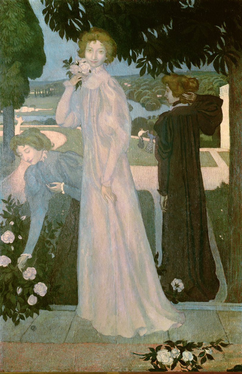 Portrét mademoiselle Yvonne Lerolle ve třech pózách, 1897 od Maurice Denis