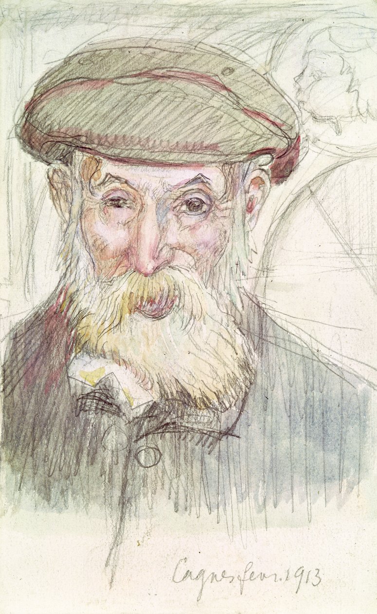 Portrét Pierra Auguste Renoira (1841-1919) v Cagnes, 1913 (tužka a wc na papíře) od Maurice Denis