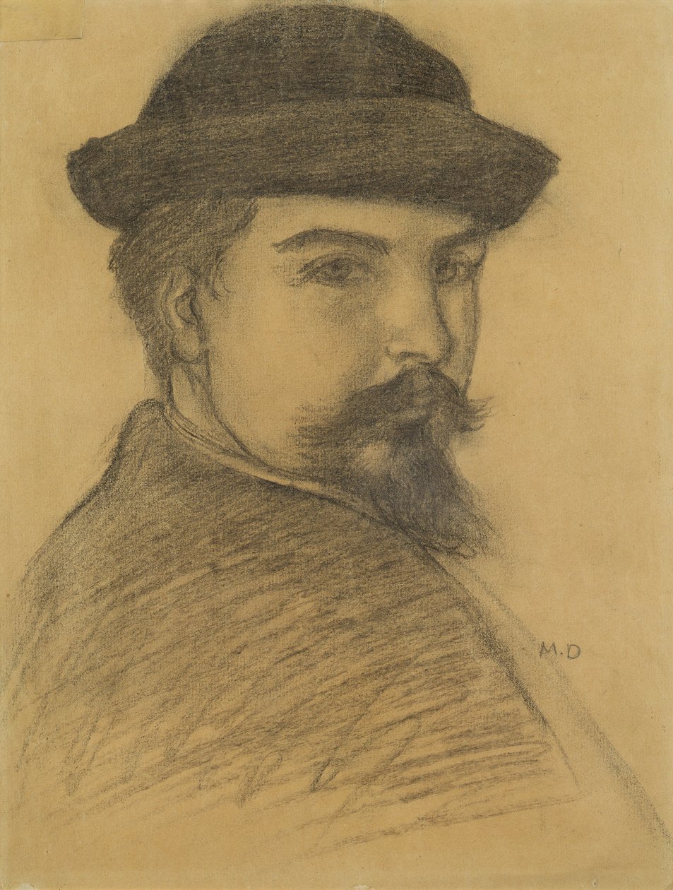 Portrét umělce v černém klobouku (uhl na papíře) od Maurice Denis
