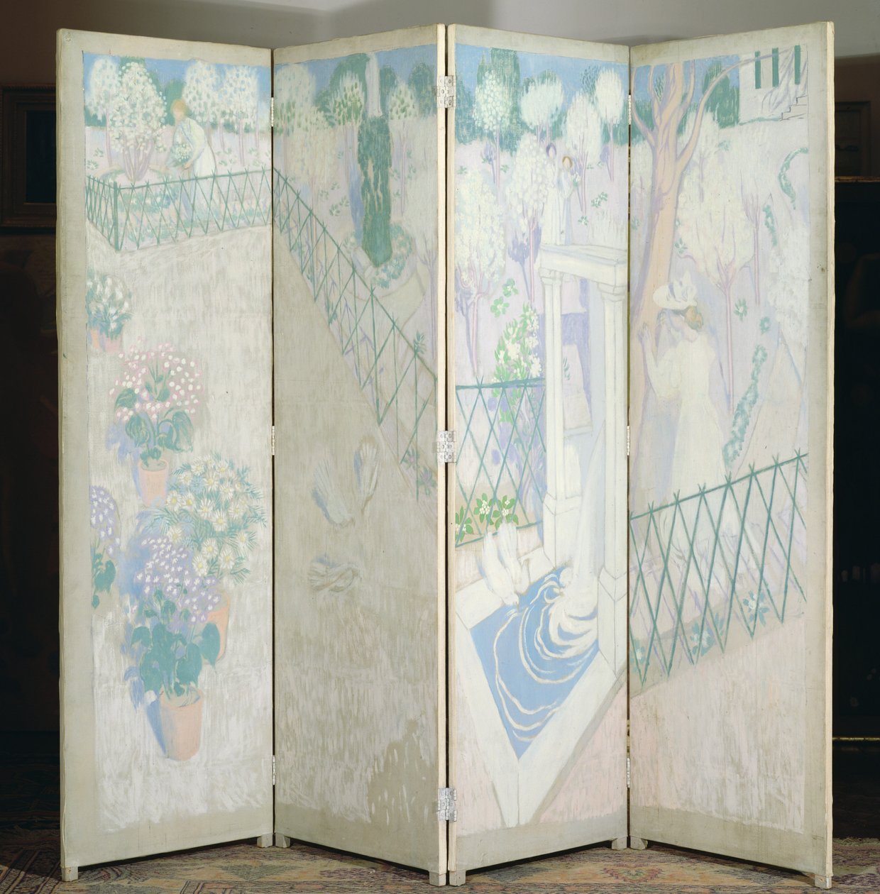 Obrazovka s holubicemi, kolem roku 1896 od Maurice Denis