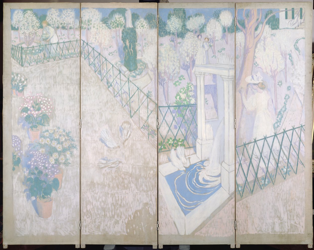 Obrazovka s holubicemi, kolem roku 1896 od Maurice Denis