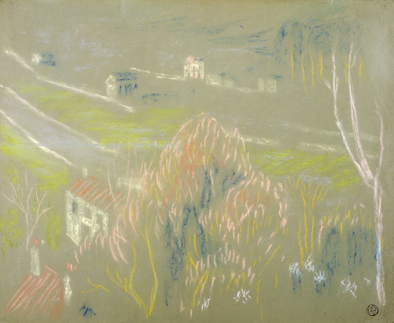 Dno údolí mezi Saint-Germain a Mareil, 1894 (pastel na papíře) od Maurice Denis