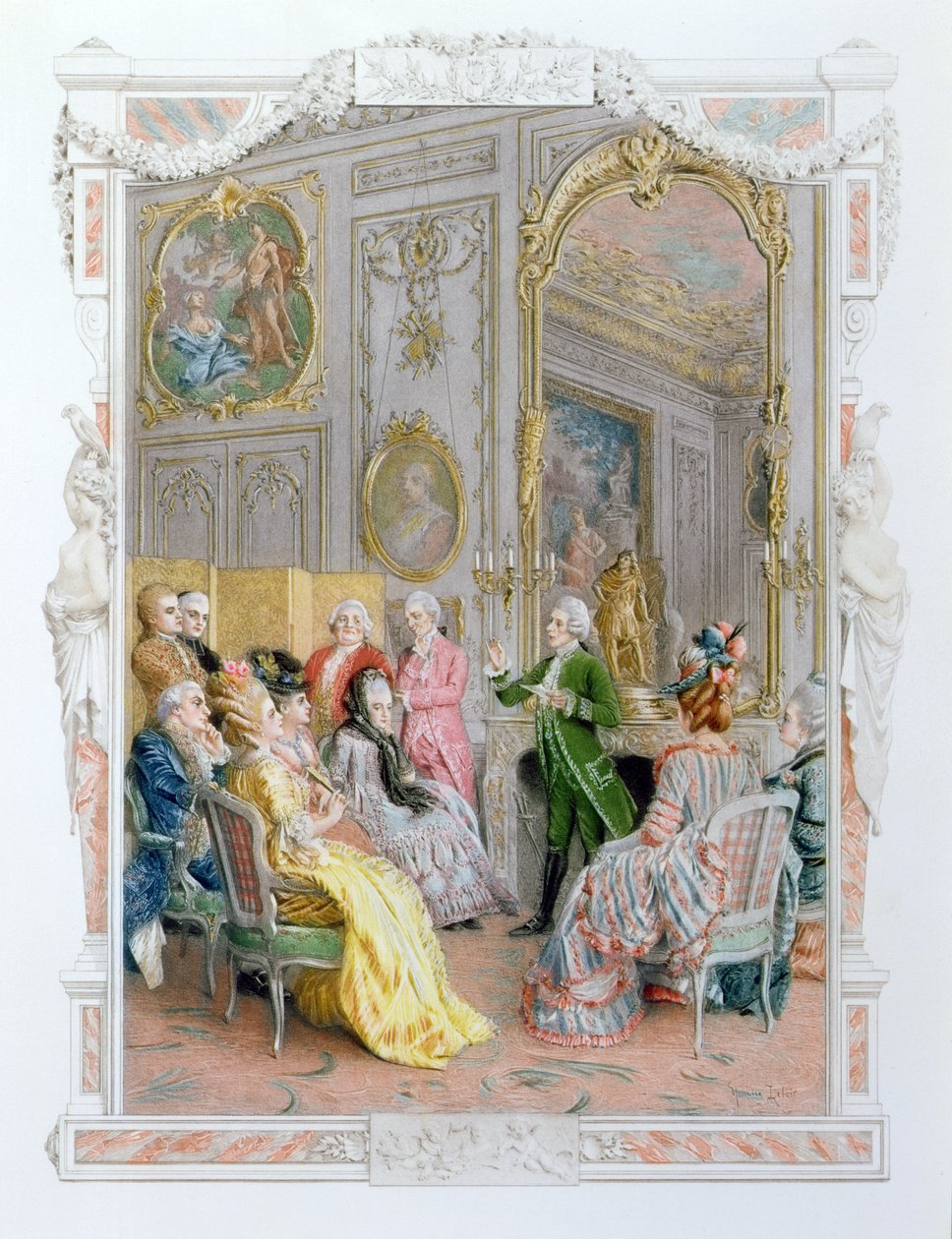 Literární večírek, 1890 od Maurice Leloir