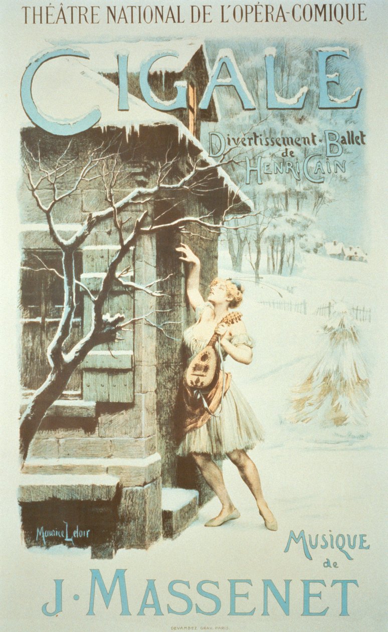 Cigale, balet Julese Masseneta v choreografii Henri Caina v Theater Nationale de lOpera Comique od Maurice Leloir