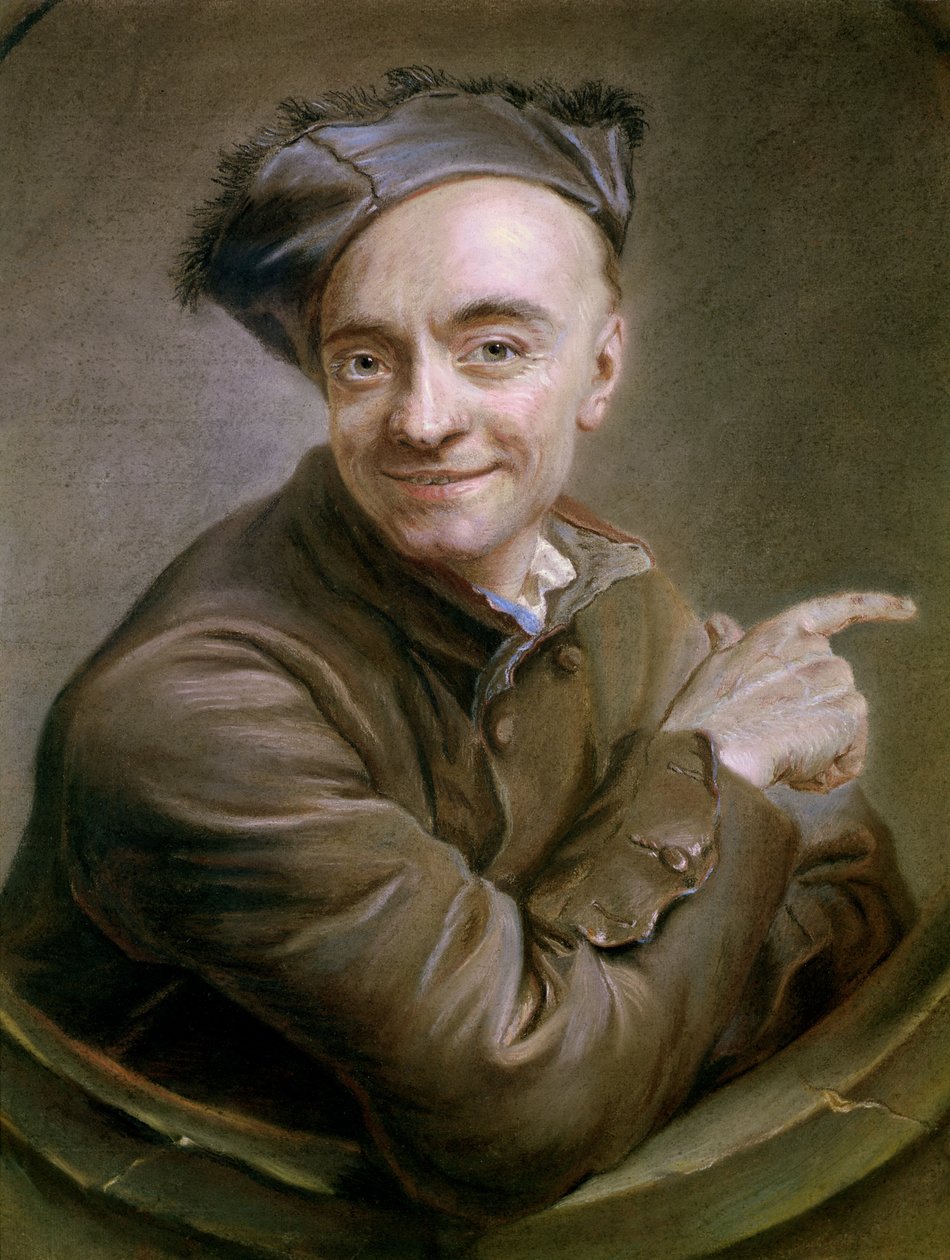 Autoportrét s býčím okem, 1737 (pastel) od Maurice Quentin de La Tour