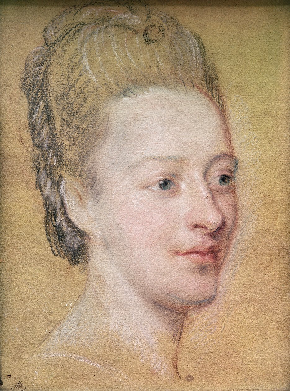 Portrét Isabelle de Charriere (1740-1805) Belle de Zuylen, 1766 (pastel na papíře) od Maurice Quentin de La Tour