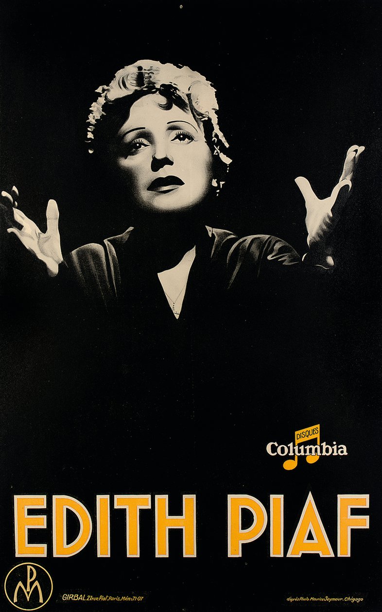 Plakát "Edith Piaf", cca 1920 (litografie) od Maurice (after) Seymour