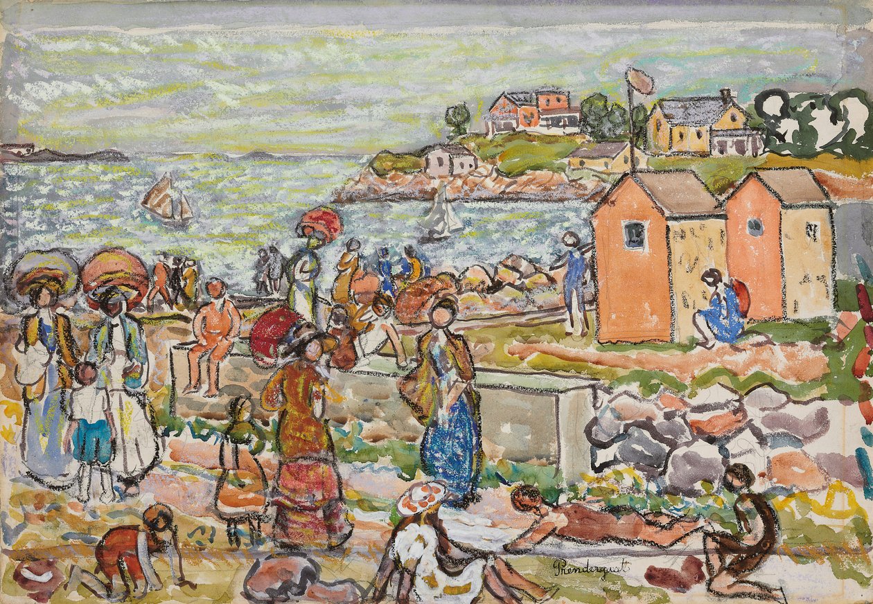 Koupající se a kočárky, c.1919 od Maurice Brazil Prendergast