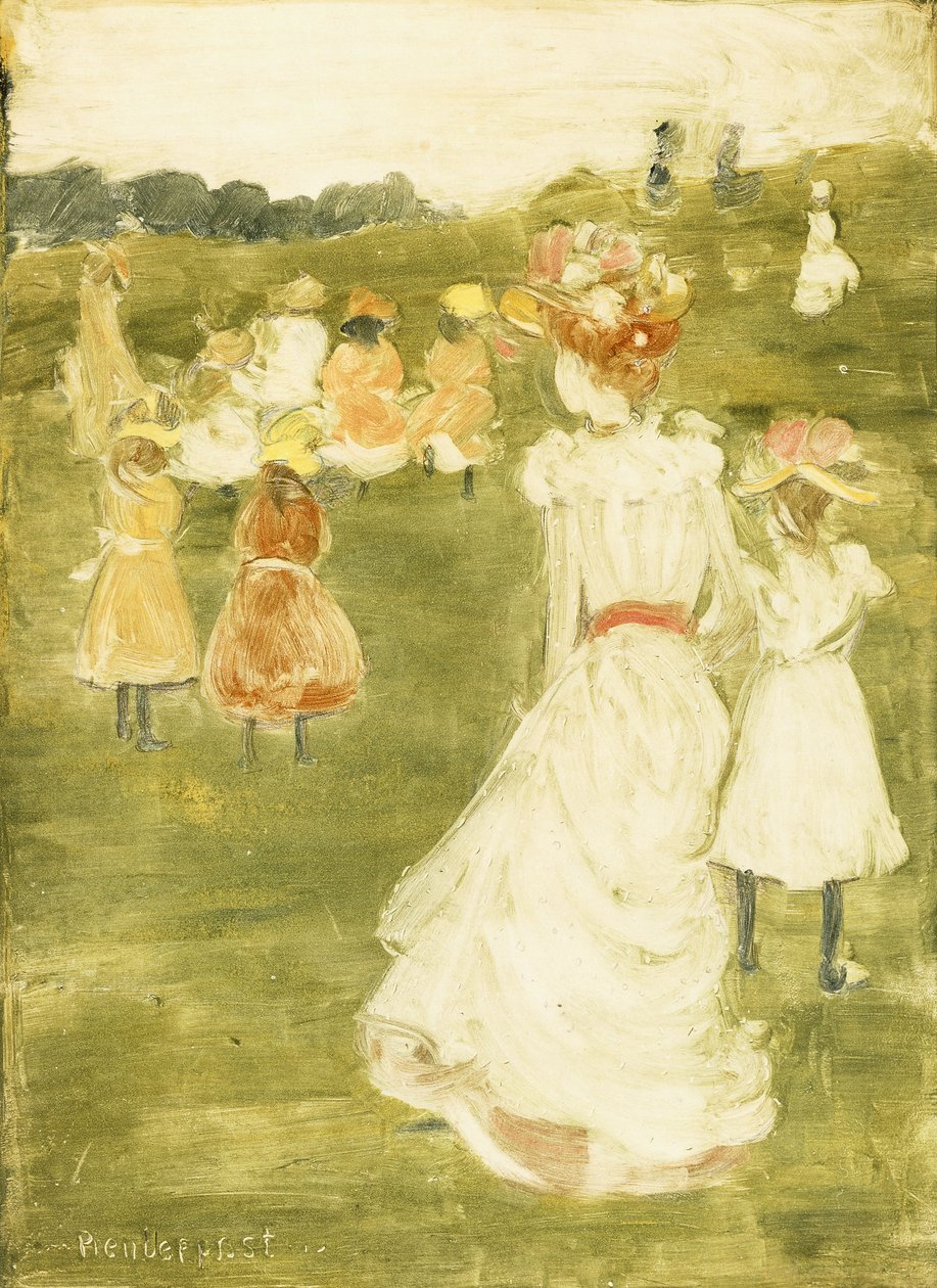 Postavy v parku, c.1895-97 od Maurice Brazil Prendergast