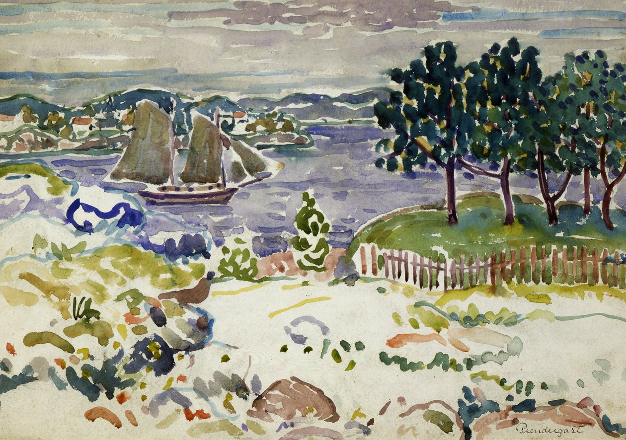 Vstup s plachetnicí, Maine, ca. 1913-1915. od Maurice Brazil Prendergast