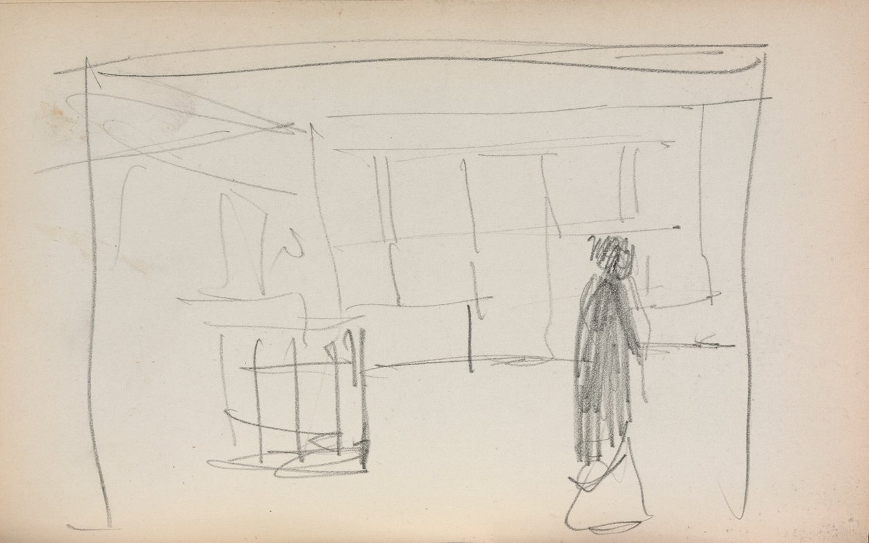 Italský náčrtník: Postava v interiéru strana 175, 1898-1899. od Maurice Brazil Prendergast