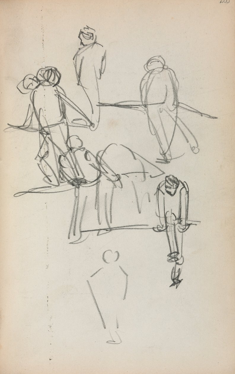 Italský náčrtník: Figurky strana 200, 1898-1899. od Maurice Brazil Prendergast
