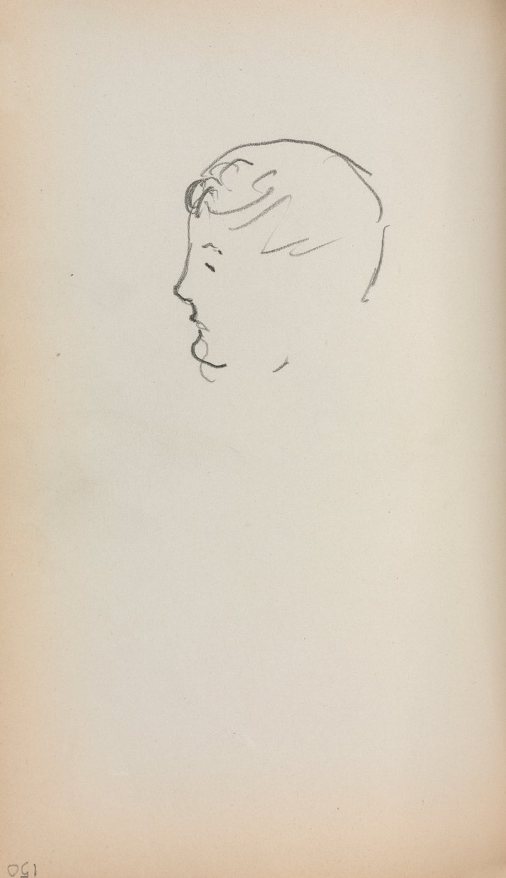 Italský náčrtník: Hlava muže v profilu strana 150, 1898-1899. od Maurice Brazil Prendergast