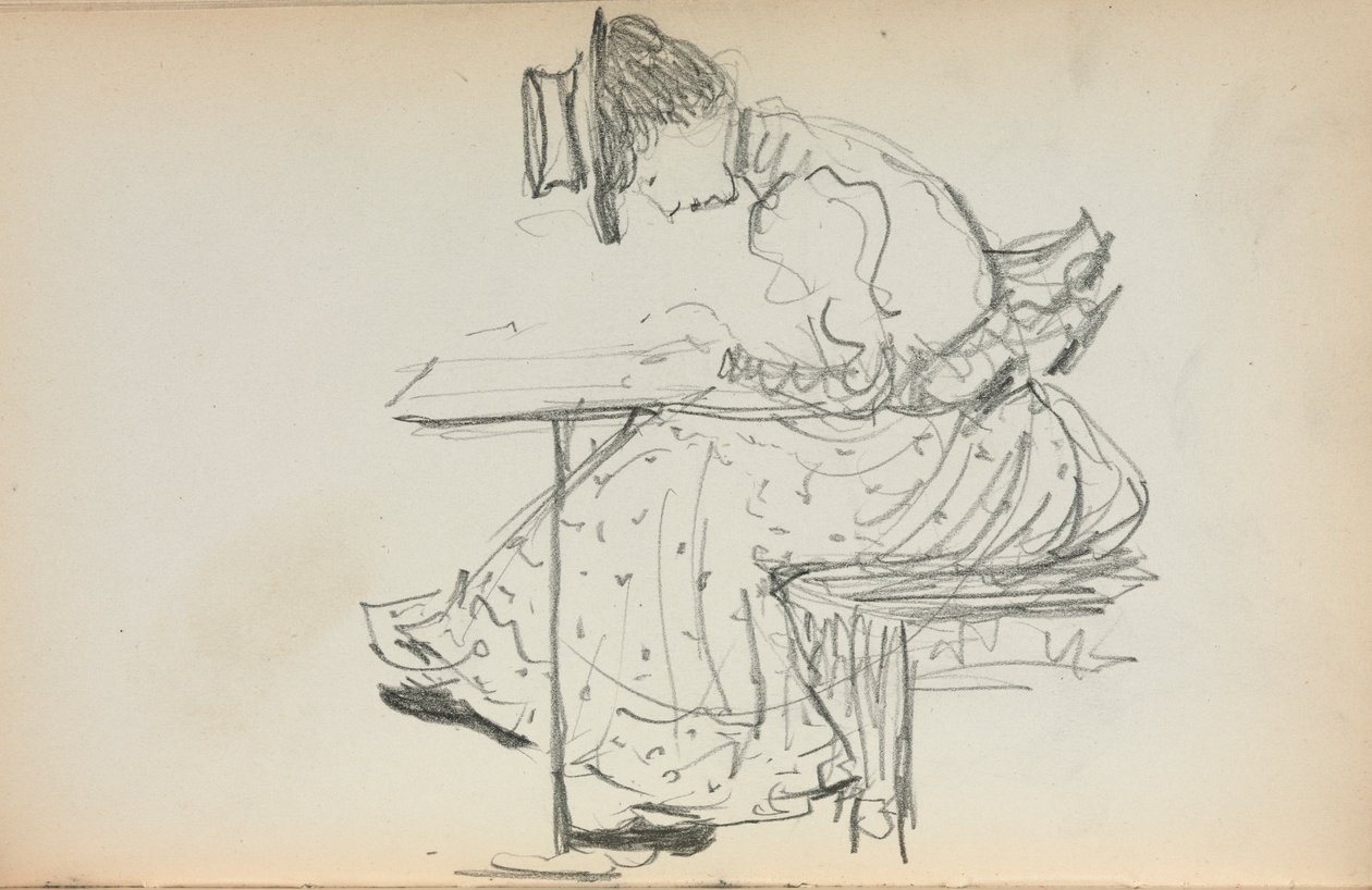 Italský náčrtník: Sedící žena strana 107, 1898-1899. od Maurice Brazil Prendergast