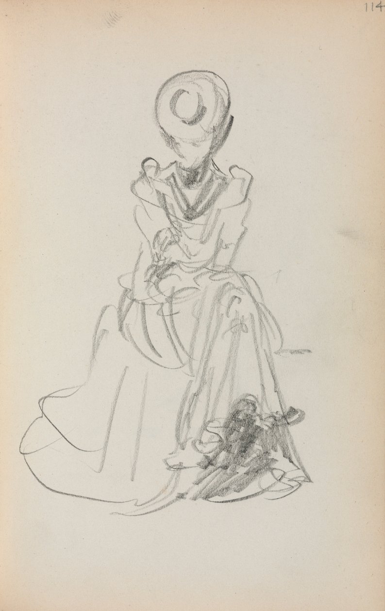 Italský náčrtník: Sedící žena strana 114, 1898-1899. od Maurice Brazil Prendergast