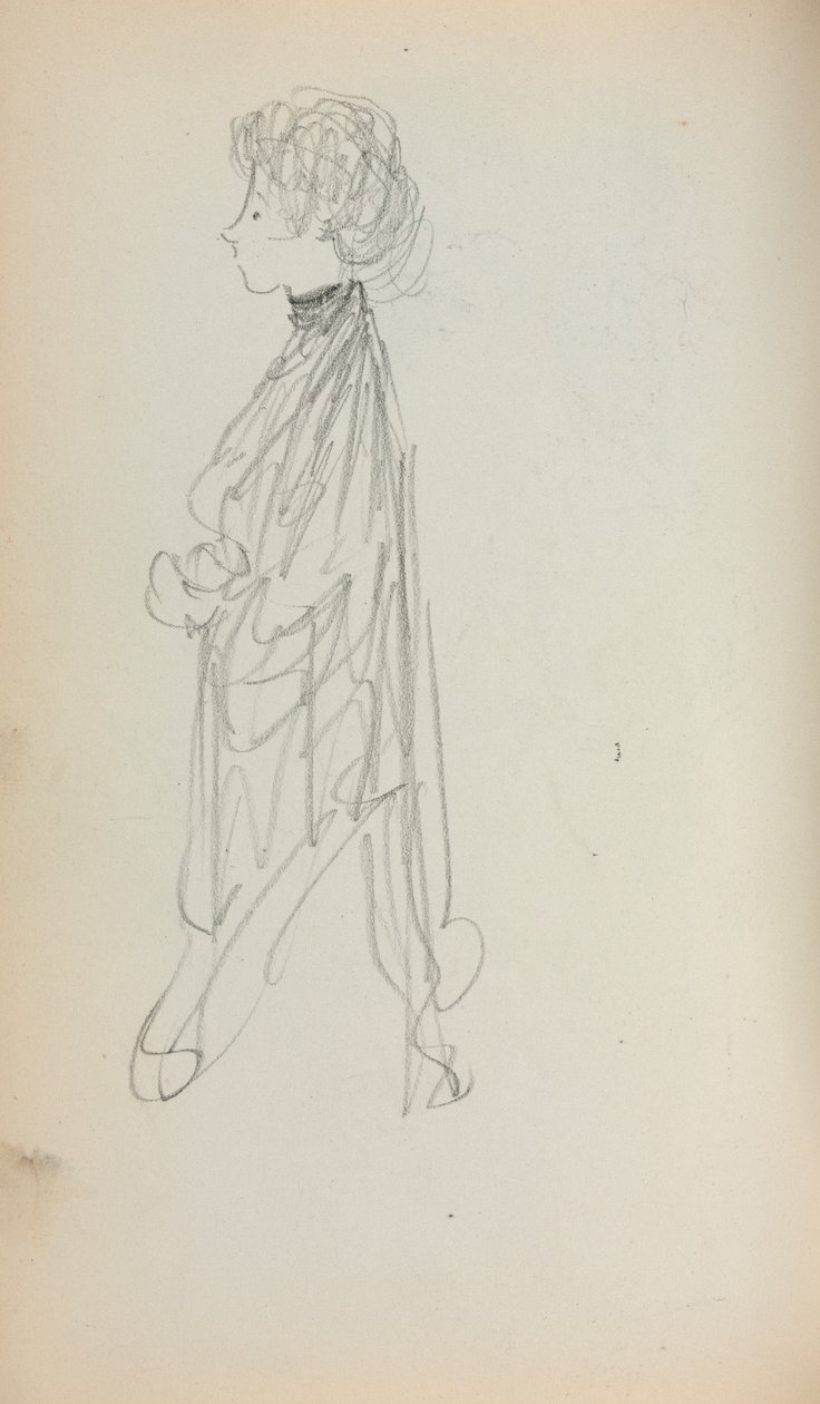 Italský skicář: Stojící žena v profilu strana 51, 1898-1899. od Maurice Brazil Prendergast