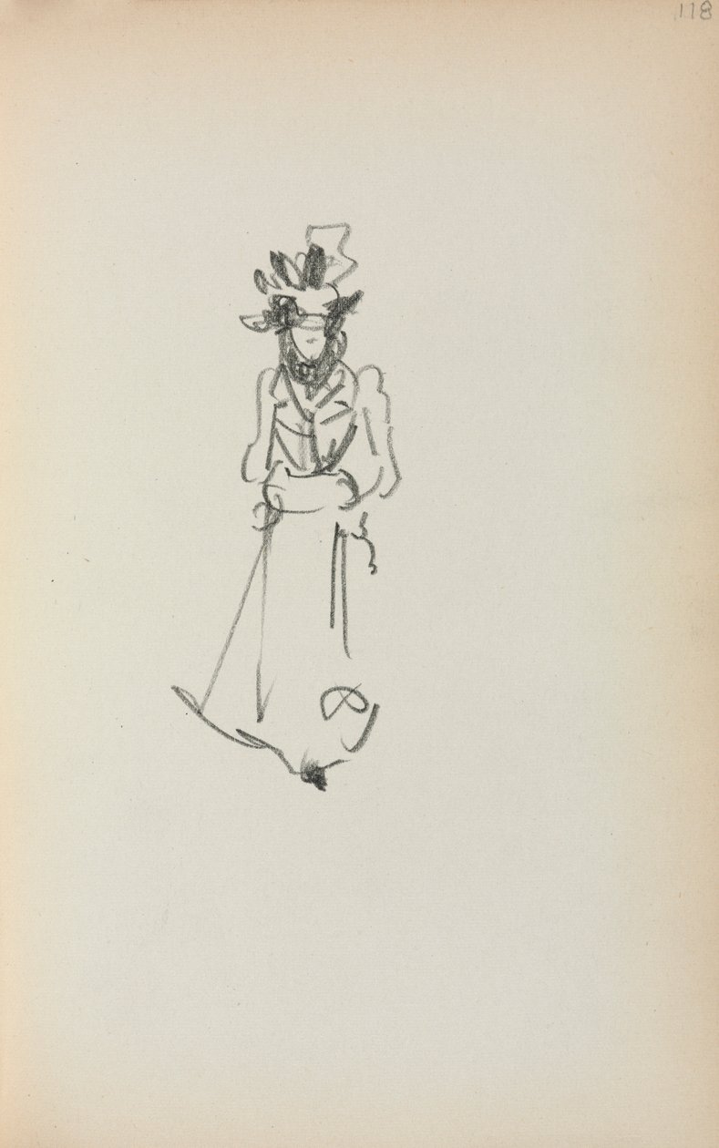 Italský náčrtník: Stojící žena strana 118, 1898-1899. od Maurice Brazil Prendergast
