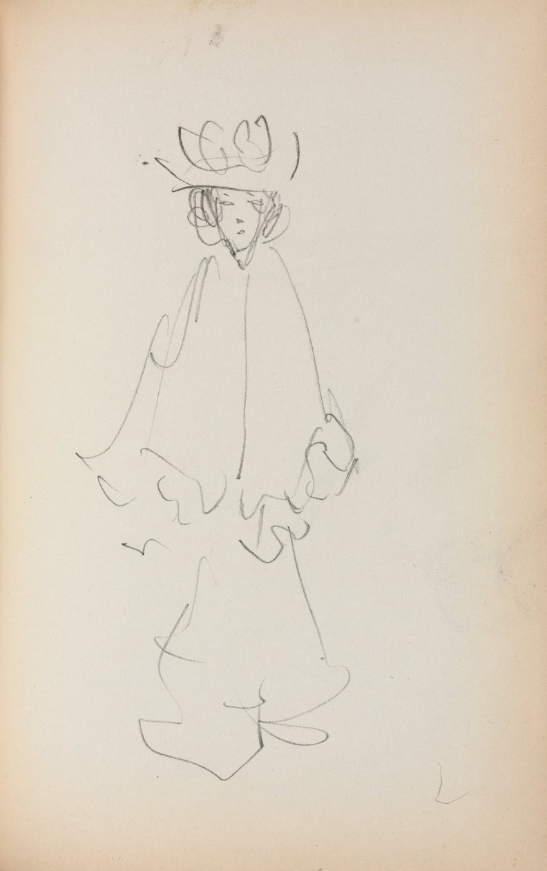 Italský náčrtník: Stojící žena strana 147, 1898-1899. od Maurice Brazil Prendergast