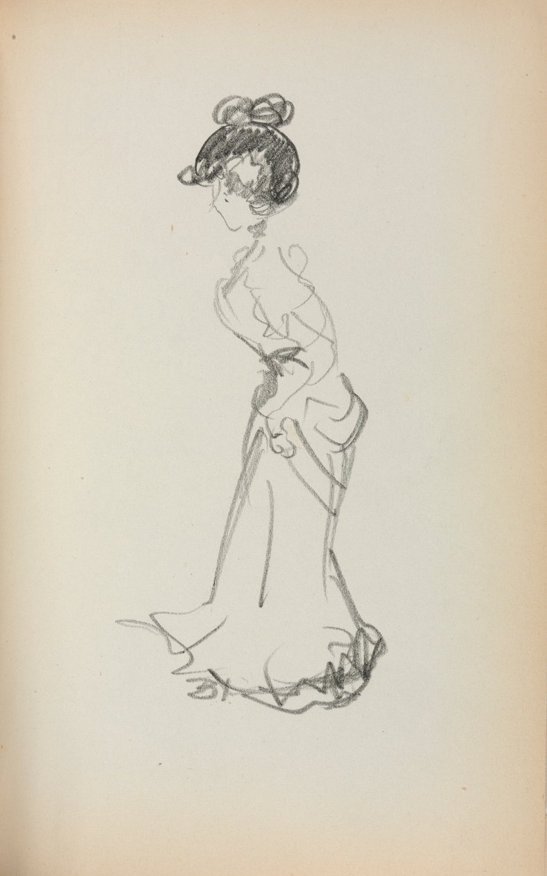 Italský náčrtník: Stojící žena strana 167, 1898-1899. od Maurice Brazil Prendergast