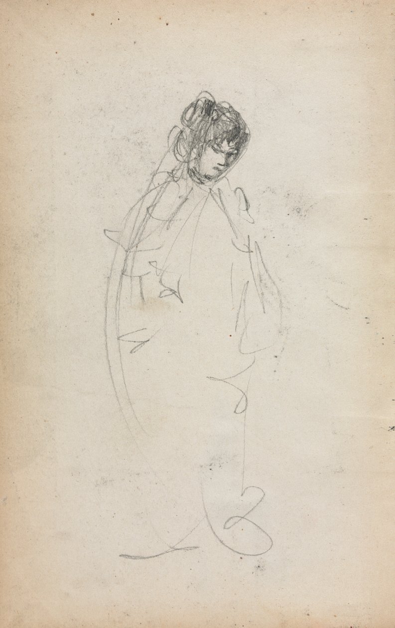 Italský náčrtník: Stojící žena strana 1, 1898-1899. od Maurice Brazil Prendergast