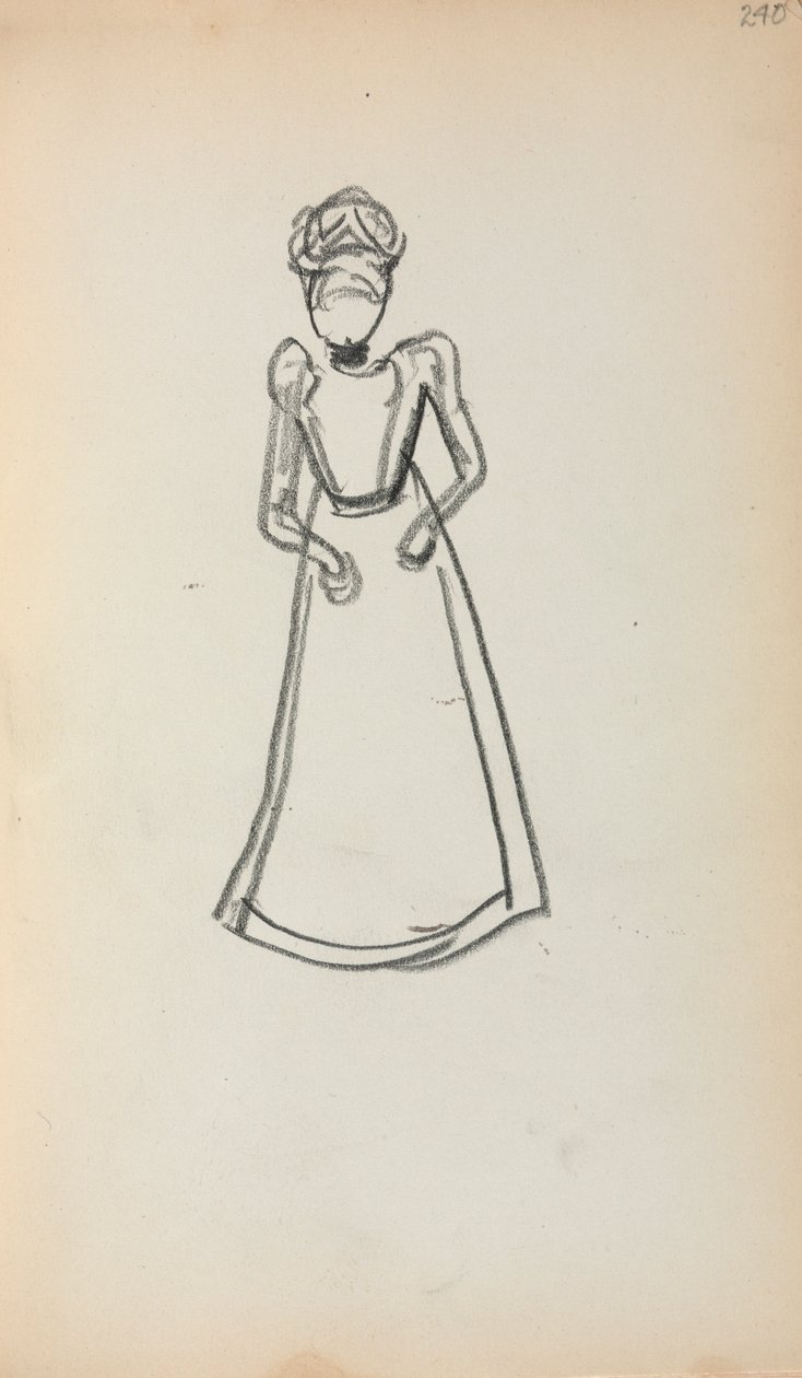 Italský náčrtník: Stojící žena strana 240, 1898-1899. od Maurice Brazil Prendergast