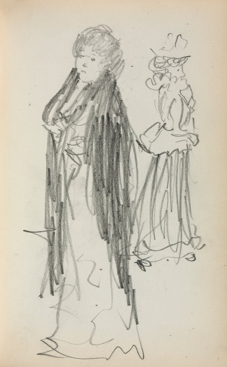 Italský náčrtník: Dvě stojící ženy strana 129, 1898-1899. od Maurice Brazil Prendergast