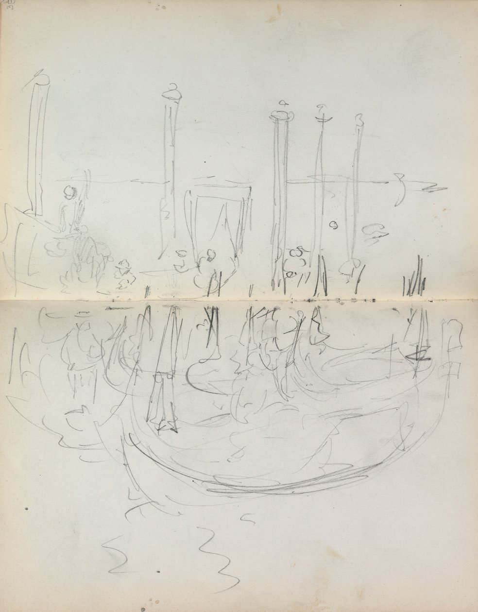 Italský náčrtník: Venetian Harbour Zobrazit stranu 37 & 38, 1898-1899. od Maurice Brazil Prendergast