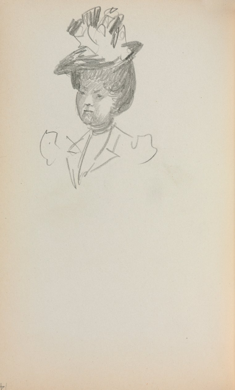 Italský náčrtník: Žena, délka poprsí strana 142, 1898-1899. od Maurice Brazil Prendergast