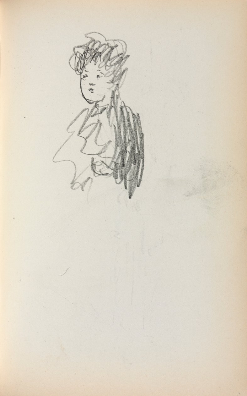 Italský náčrtník: Žena, délka poprsí strana 127, 1898-1899. od Maurice Brazil Prendergast