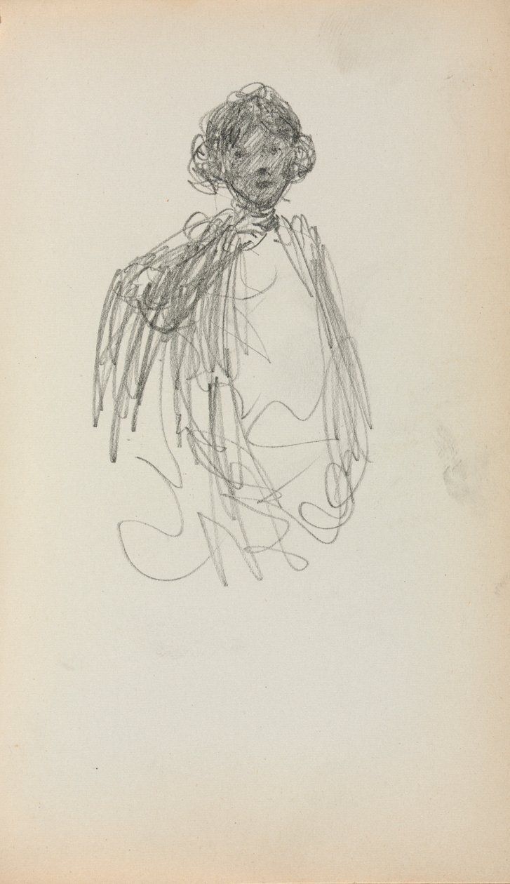 Italský náčrtník: Žena, délka do pasu strana 217, 1898-1899. od Maurice Brazil Prendergast