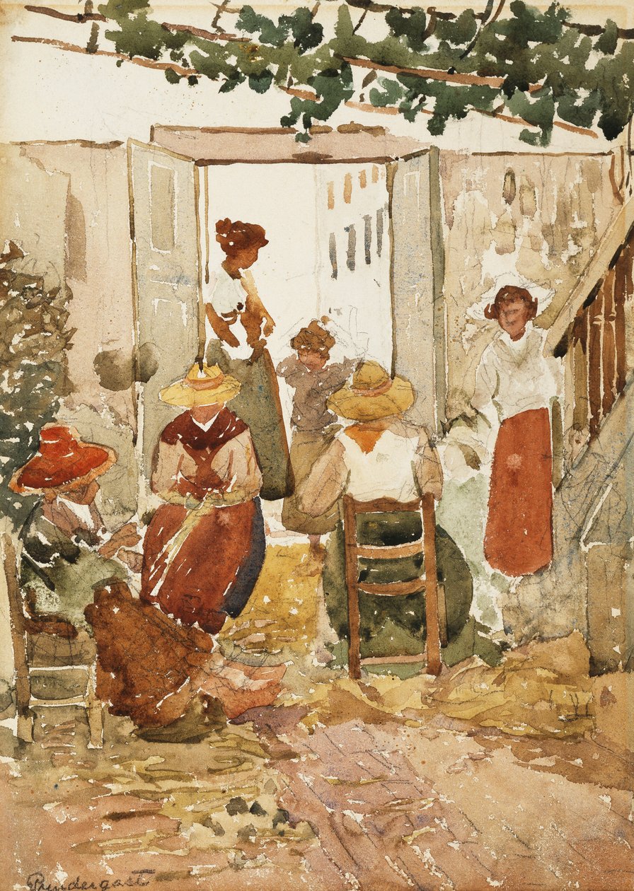 Krajkářky, Benátky, 1898 od Maurice Brazil Prendergast