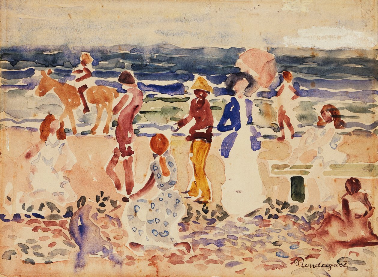 Na pláži, cca 1920-23 od Maurice Brazil Prendergast