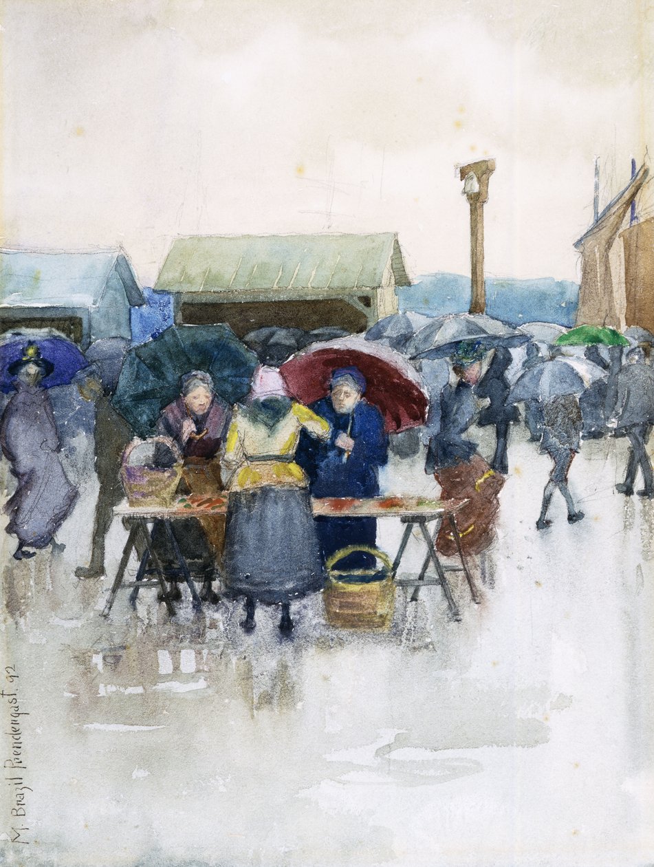 Deštivý den: Rybí trh, 1892 od Maurice Brazil Prendergast