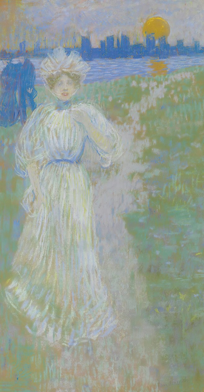 Západ slunce, Boston od Maurice Brazil Prendergast