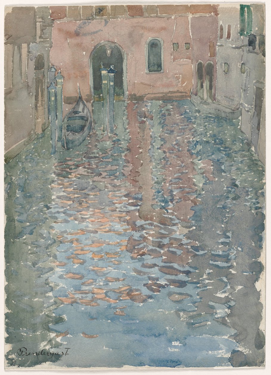 Benátské kanály, cca 1898 (akvarel) od Maurice Brazil Prendergast