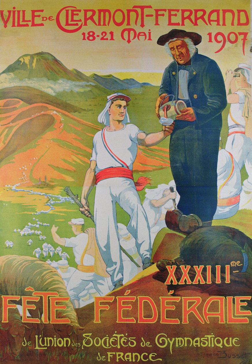Plakát Fete Federale, květen 1907 (barevná litografie) od Maurice Busset