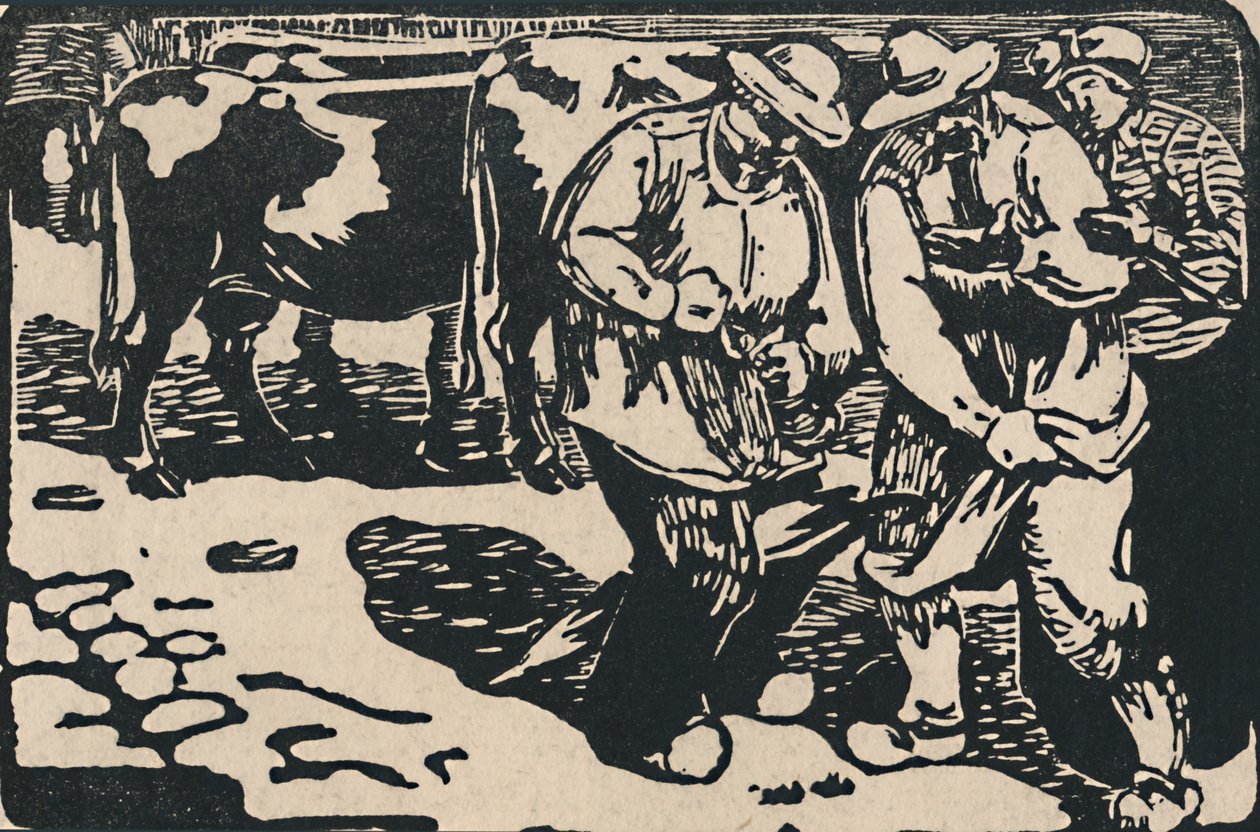 Trh v Auvergne – z Au Pied Des Puys, 1919 od Maurice Busset