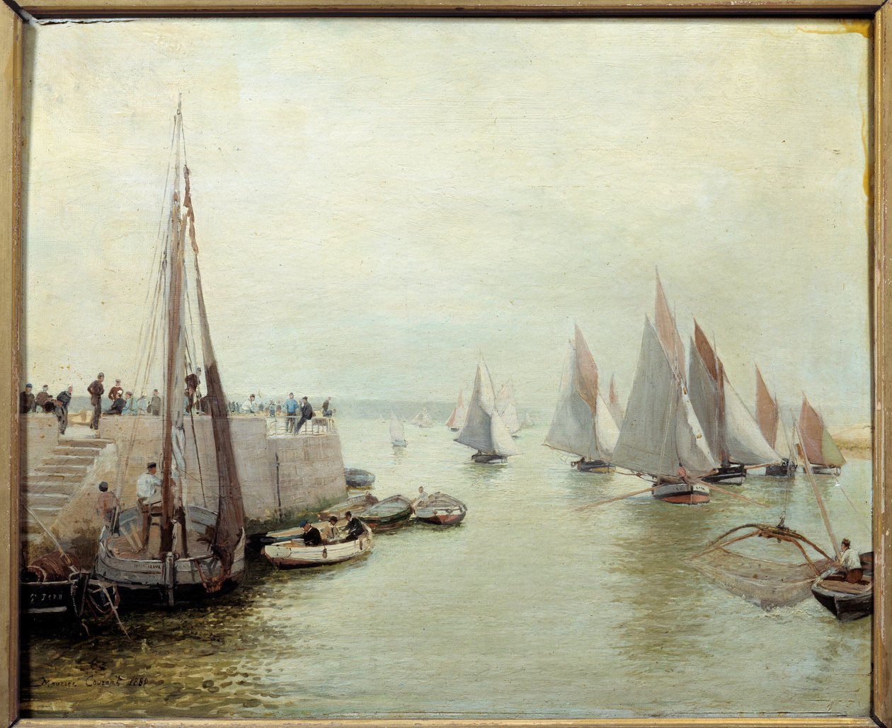 Návrat rybolovu v roce 1880. Obraz Courant Maurice (1847-1925) od Maurice Courant