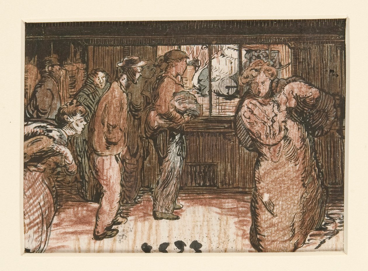 Pouliční prodavači z La Pensee, ilustrace str. 31 od Maurice Delcourt