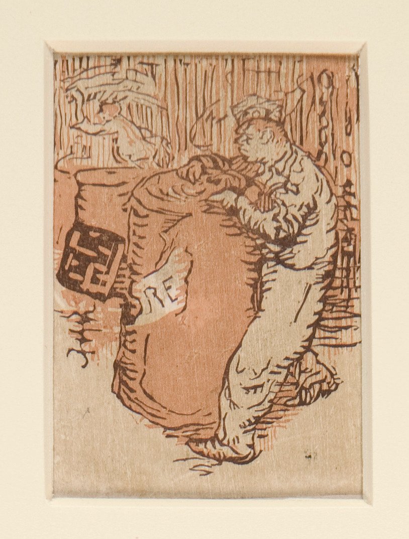 Pouliční prodavači z La Pensee, ilustrace, str. 35 od Maurice Delcourt