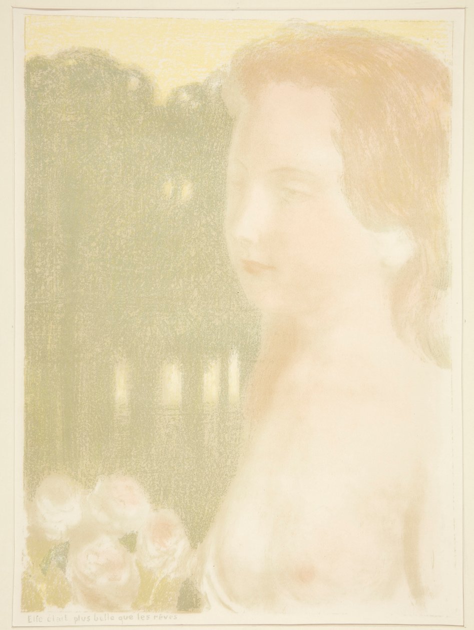 Elle est plus belle que les reves (Byla krásnější než sny) z Love: Twelve Lithographs in Color od Maurice Denis