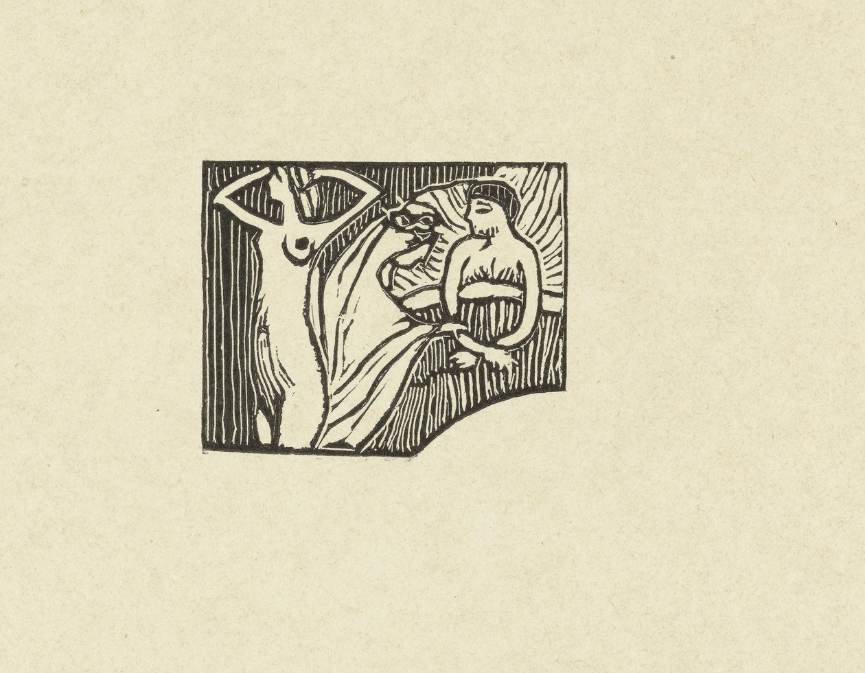 Illustratie bij gedicht uit dichtbundel Sagesse van Paul Verlaine Zkouška rytého dřeva pro moudrost The Trial (název série) od Maurice Denis